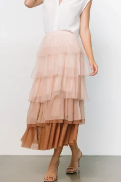 Outlet Baltic Born Marlene Tulle Ruffle Skirt | Natural + Rosy Brown