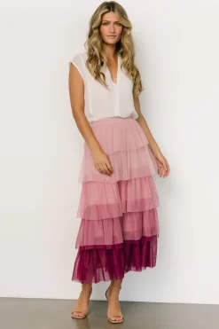 Best Baltic Born Marlene Tulle Ruffle Skirt | Mauve + Berry