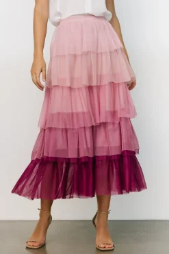 Best Baltic Born Marlene Tulle Ruffle Skirt | Mauve + Berry