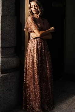 Sale Baltic Born Marseille Embossed Maxi Dress | Nude Rose