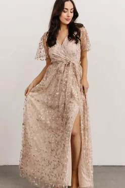Best Baltic Born Marseille Embossed Maxi Dress | Sequin Champagne