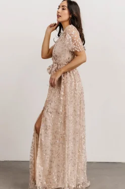 Best Baltic Born Marseille Embossed Maxi Dress | Sequin Champagne