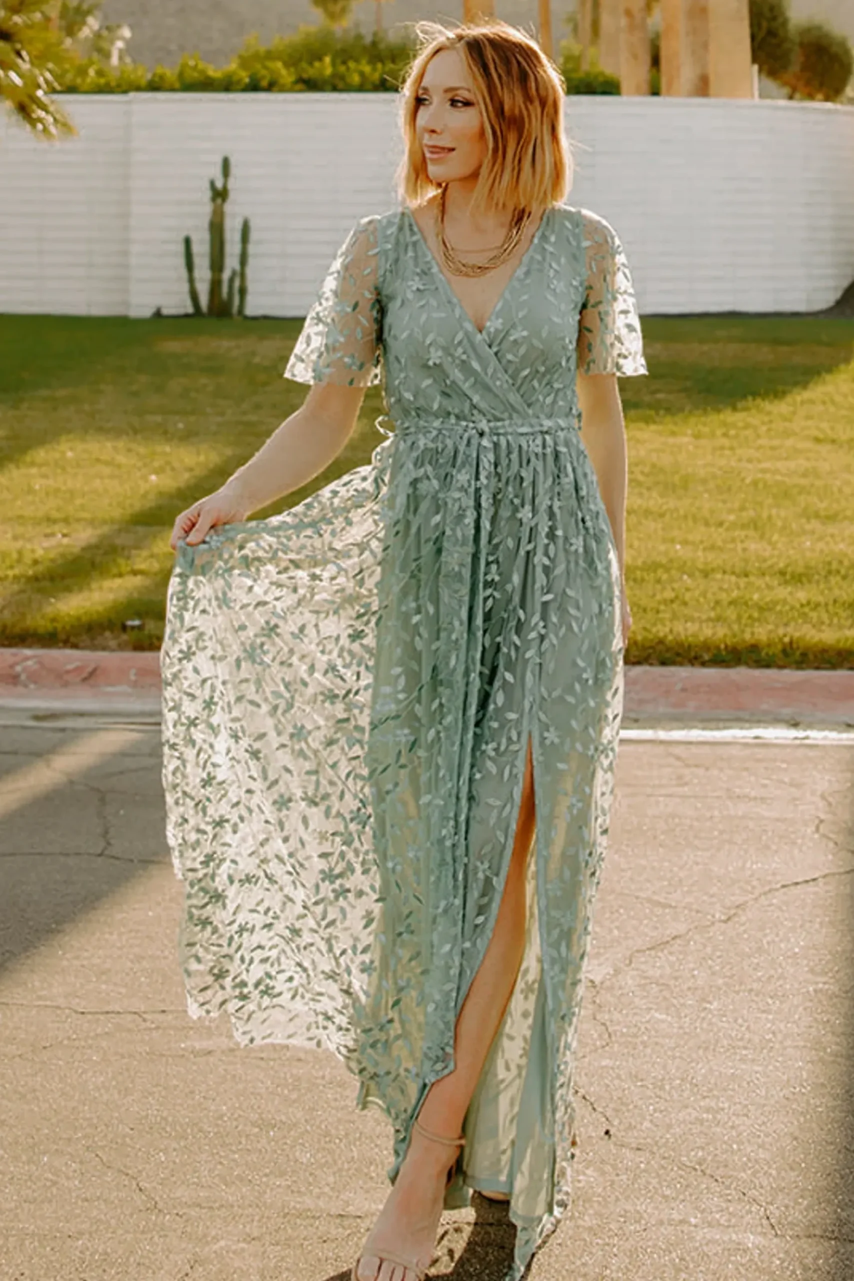 Best Baltic Born Marseille Embossed Maxi Dress | Eucalyptus