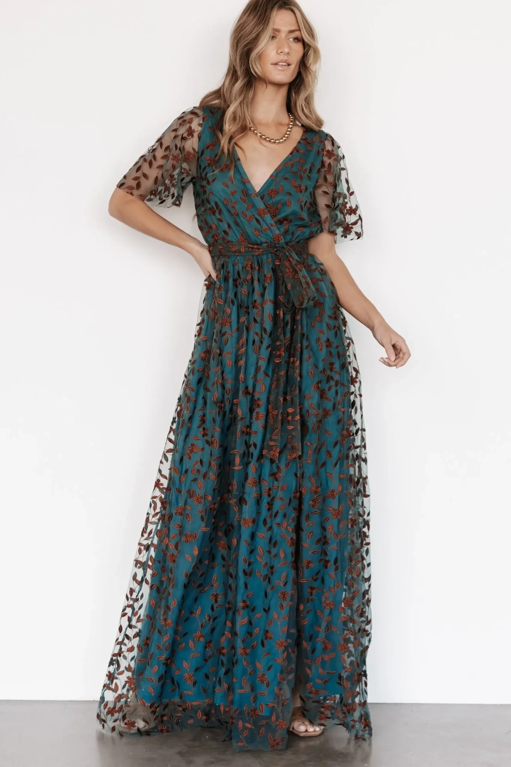 Fashion Baltic Born Marseille Embossed Maxi Dress | Jade + Bronze