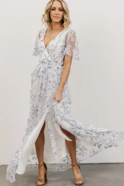 Outlet Baltic Born Marseille Embossed Maxi Dress | Blue Blossom