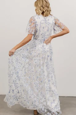 Outlet Baltic Born Marseille Embossed Maxi Dress | Blue Blossom