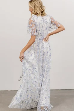 Outlet Baltic Born Marseille Embossed Maxi Dress | Blue Blossom