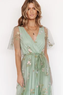 Hot Baltic Born Marseille Embossed Maxi Dress | Sage Floral