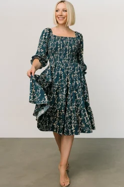 Best Baltic Born Marta Smocked Midi Dress | Topaz + Blush