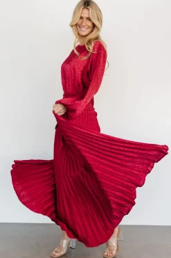 Fashion Baltic Born Marva Pleated Maxi Dress | Wine