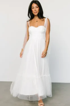 Best Baltic Born Mavani Swiss Dot Tulle Maxi Dress | White