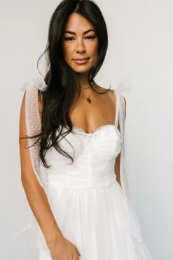 Best Baltic Born Mavani Swiss Dot Tulle Maxi Dress | White