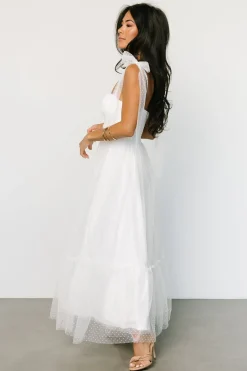 Best Baltic Born Mavani Swiss Dot Tulle Maxi Dress | White