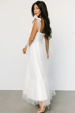 Best Baltic Born Mavani Swiss Dot Tulle Maxi Dress | White