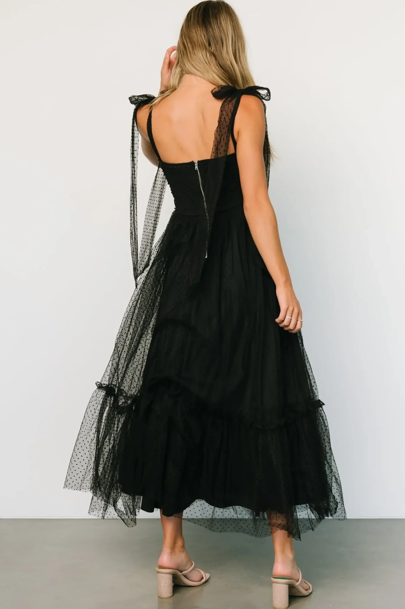 Fashion Baltic Born Mavani Swiss Dot Tulle Maxi Dress | Black