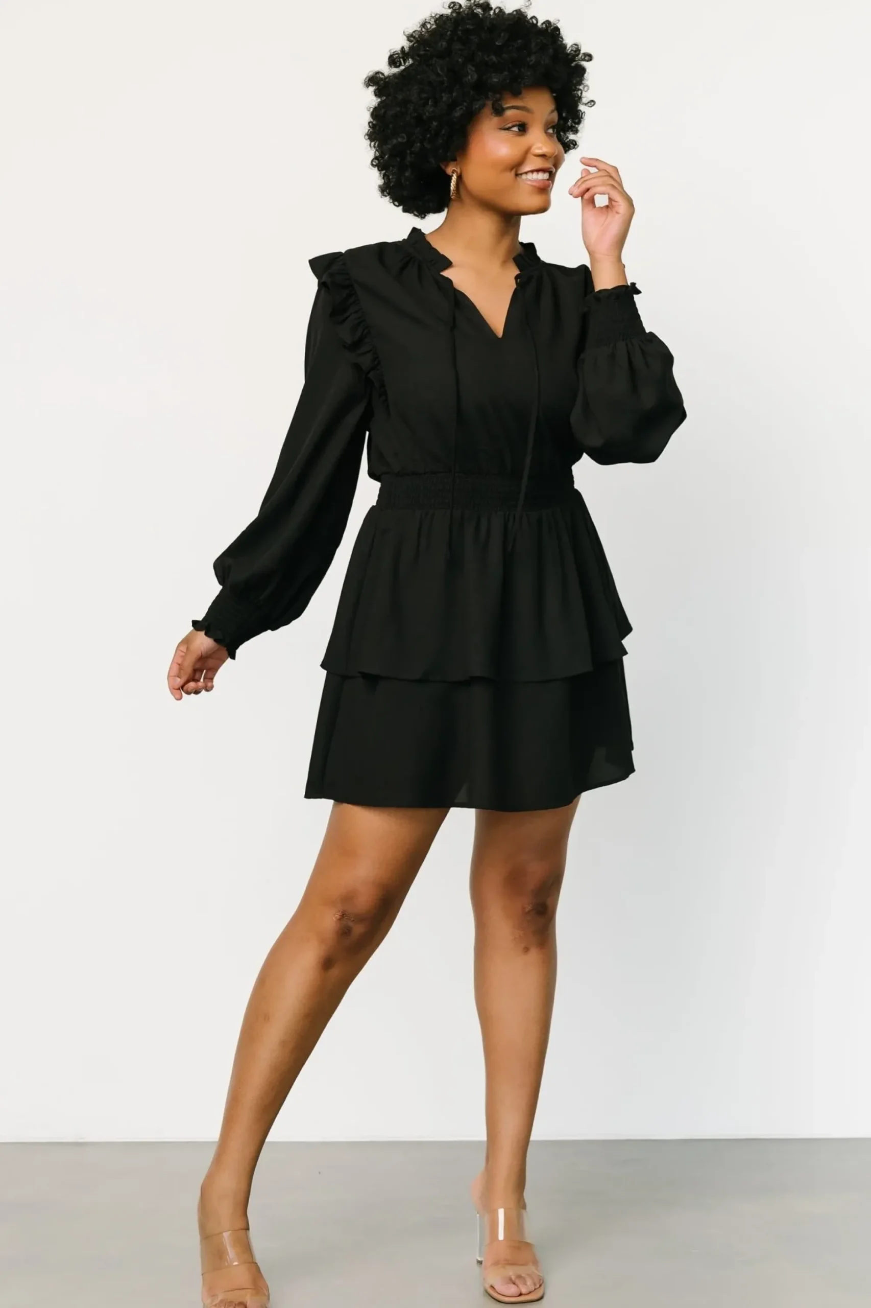 Online Baltic Born Maylee Tiered Short Dress | Black