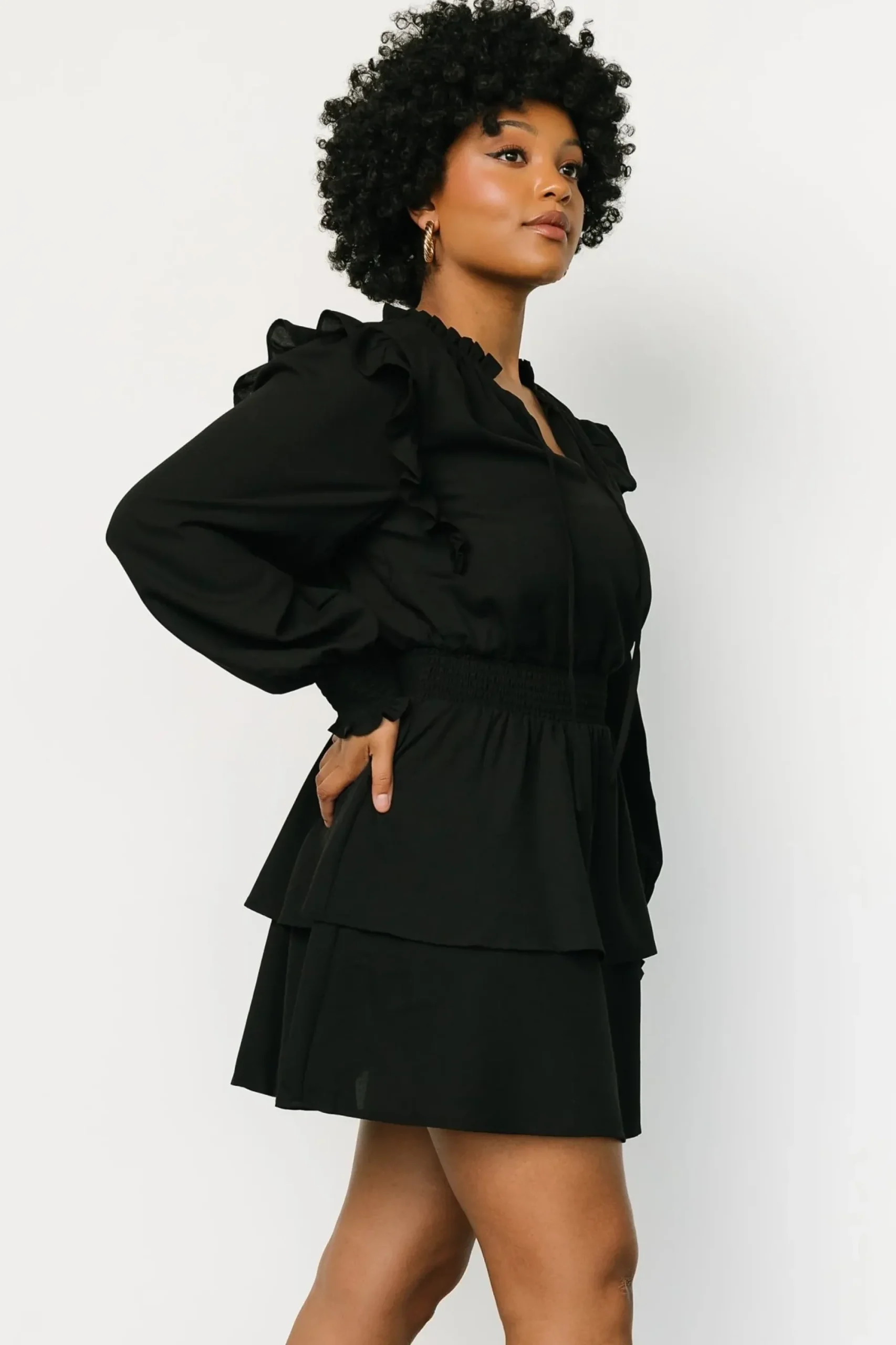 Online Baltic Born Maylee Tiered Short Dress | Black