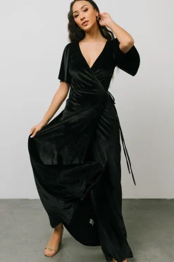 Fashion Baltic Born Meghan Velvet Wrap Maxi Dress | Black