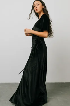 Fashion Baltic Born Meghan Velvet Wrap Maxi Dress | Black