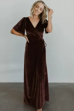Sale Baltic Born Meghan Velvet Wrap Maxi Dress | Dusty Plum