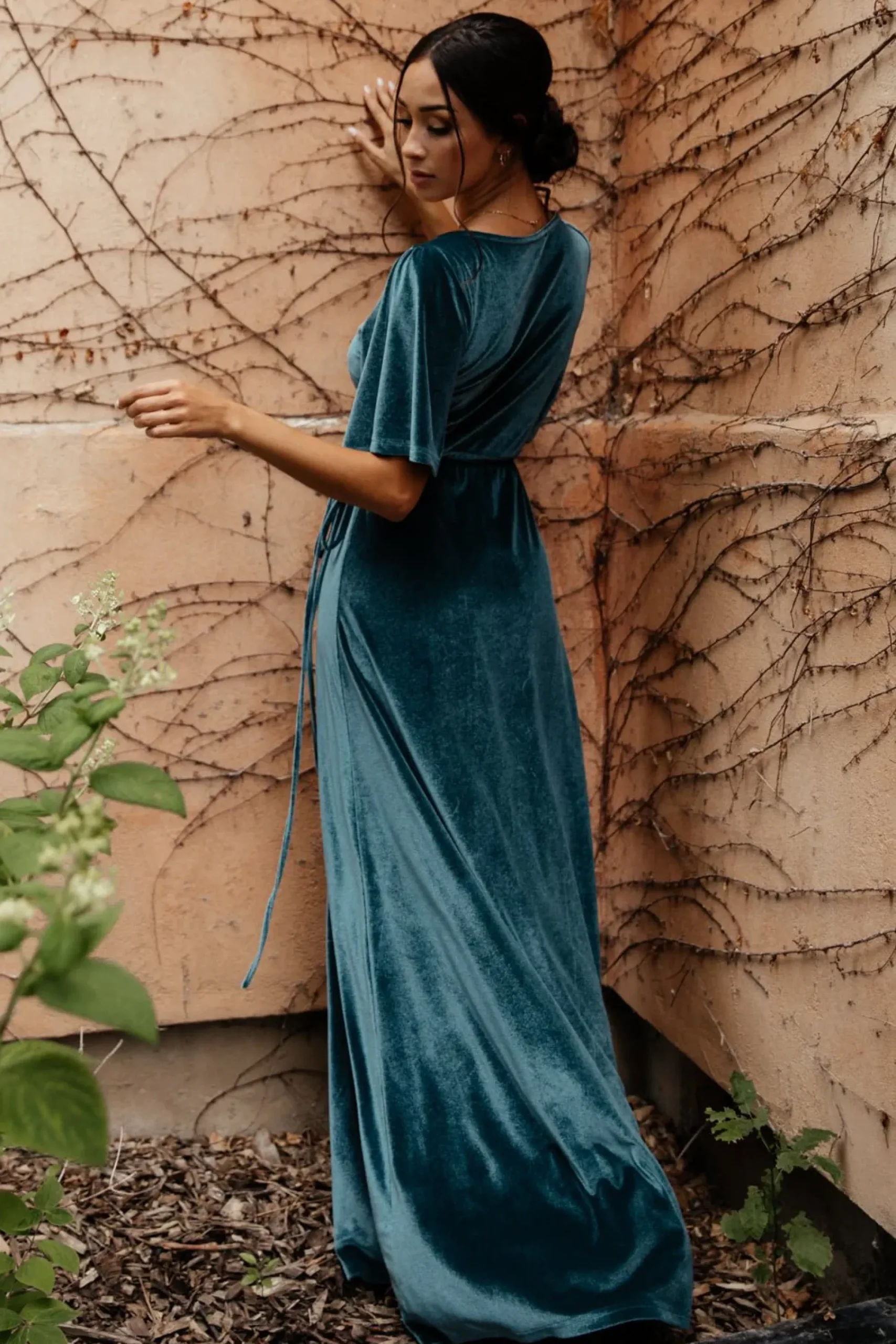 Online Baltic Born Meghan Velvet Wrap Maxi Dress | Persian Blue