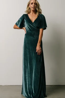 Online Baltic Born Meghan Velvet Wrap Maxi Dress | Persian Blue