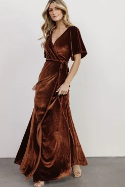 Hot Baltic Born Meghan Velvet Wrap Maxi Dress | Bronze