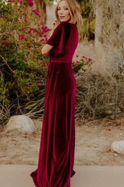 Fashion Baltic Born Meghan Velvet Wrap Maxi Dress | Mulberry