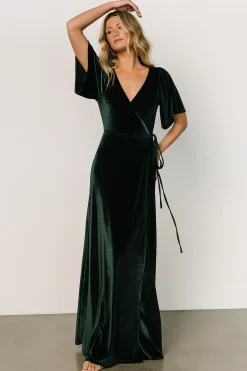 Discount Baltic Born Meghan Velvet Wrap Maxi Dress | Jade