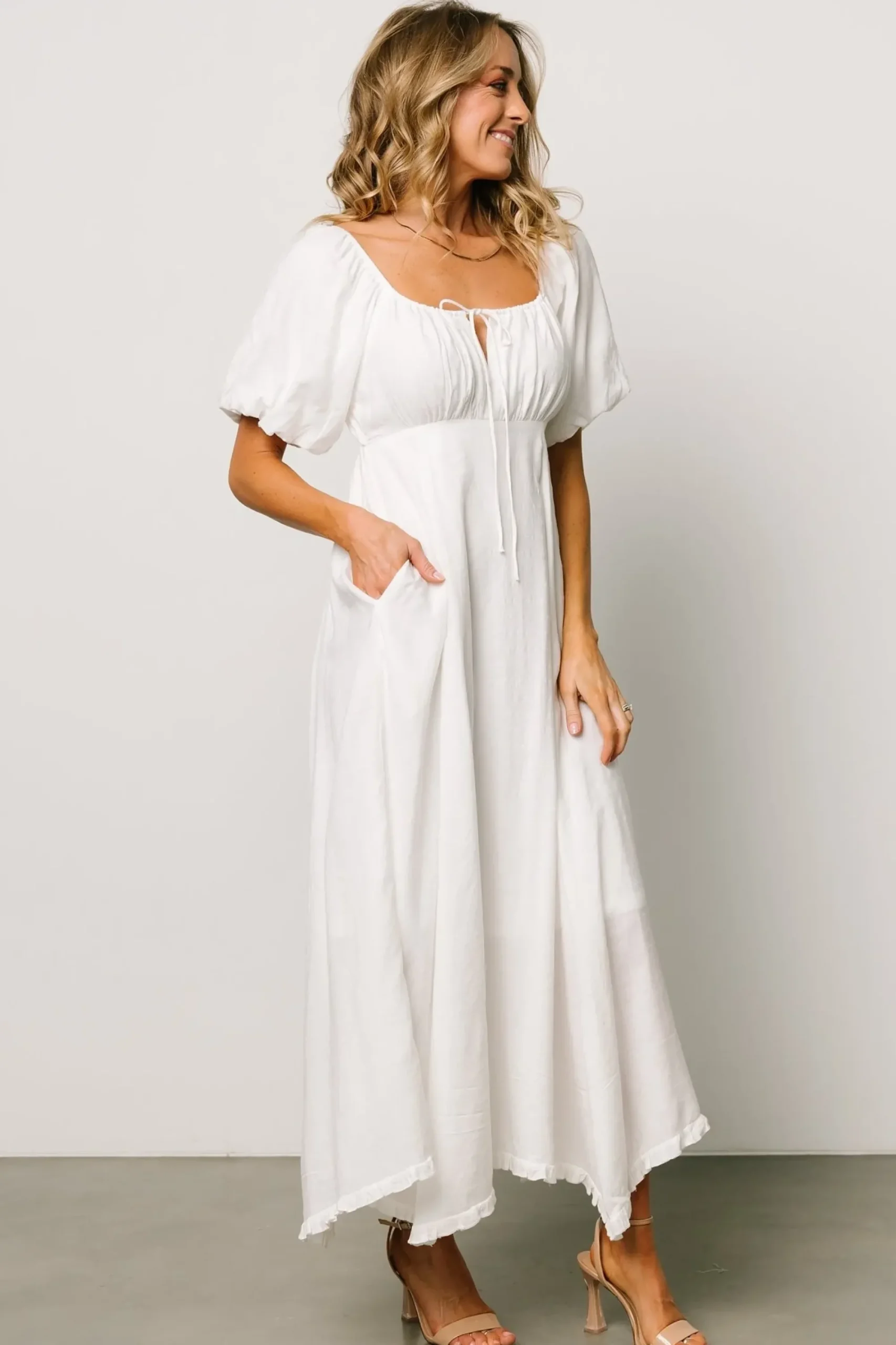 Best Baltic Born Meredee Puff Sleeve Dress | Off White