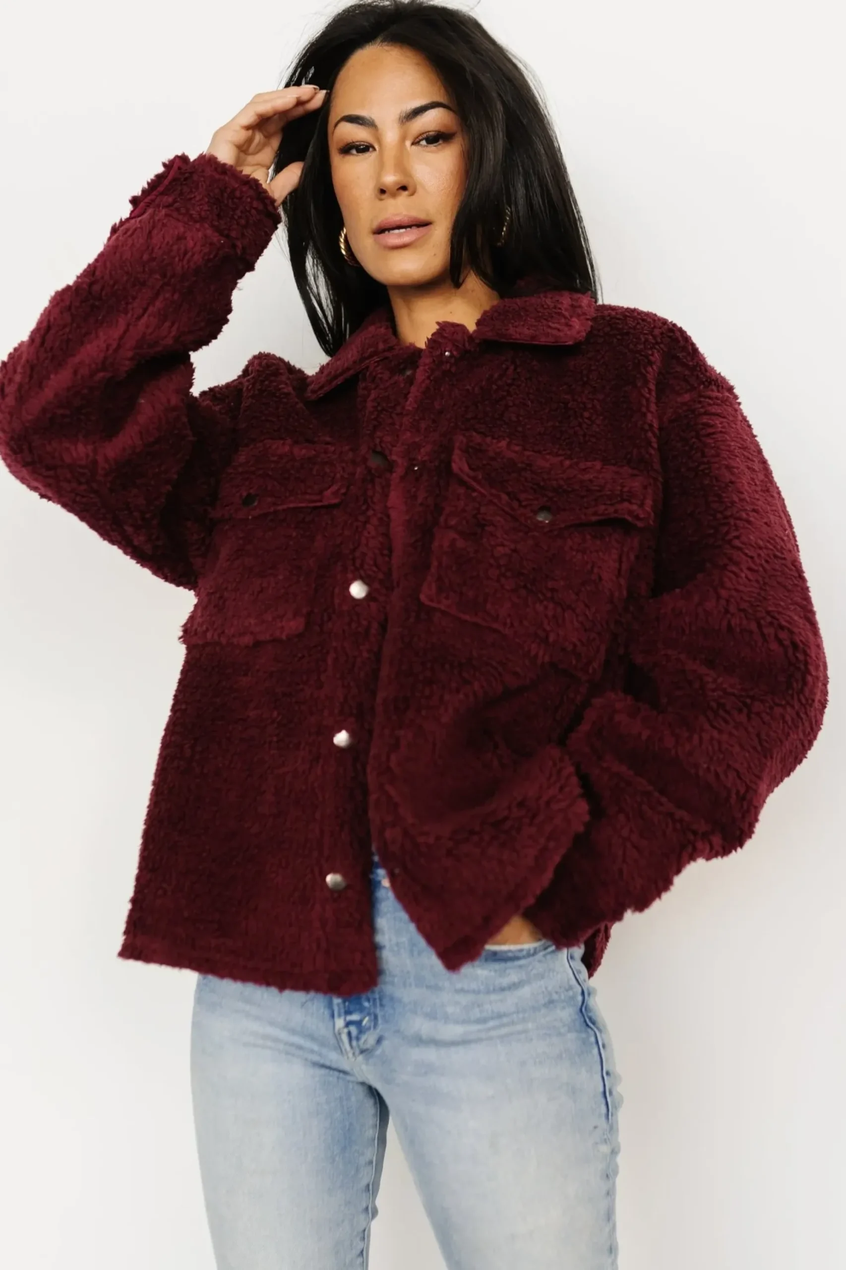Fashion Baltic Born Midtown Sherpa Jacket | Burgundy