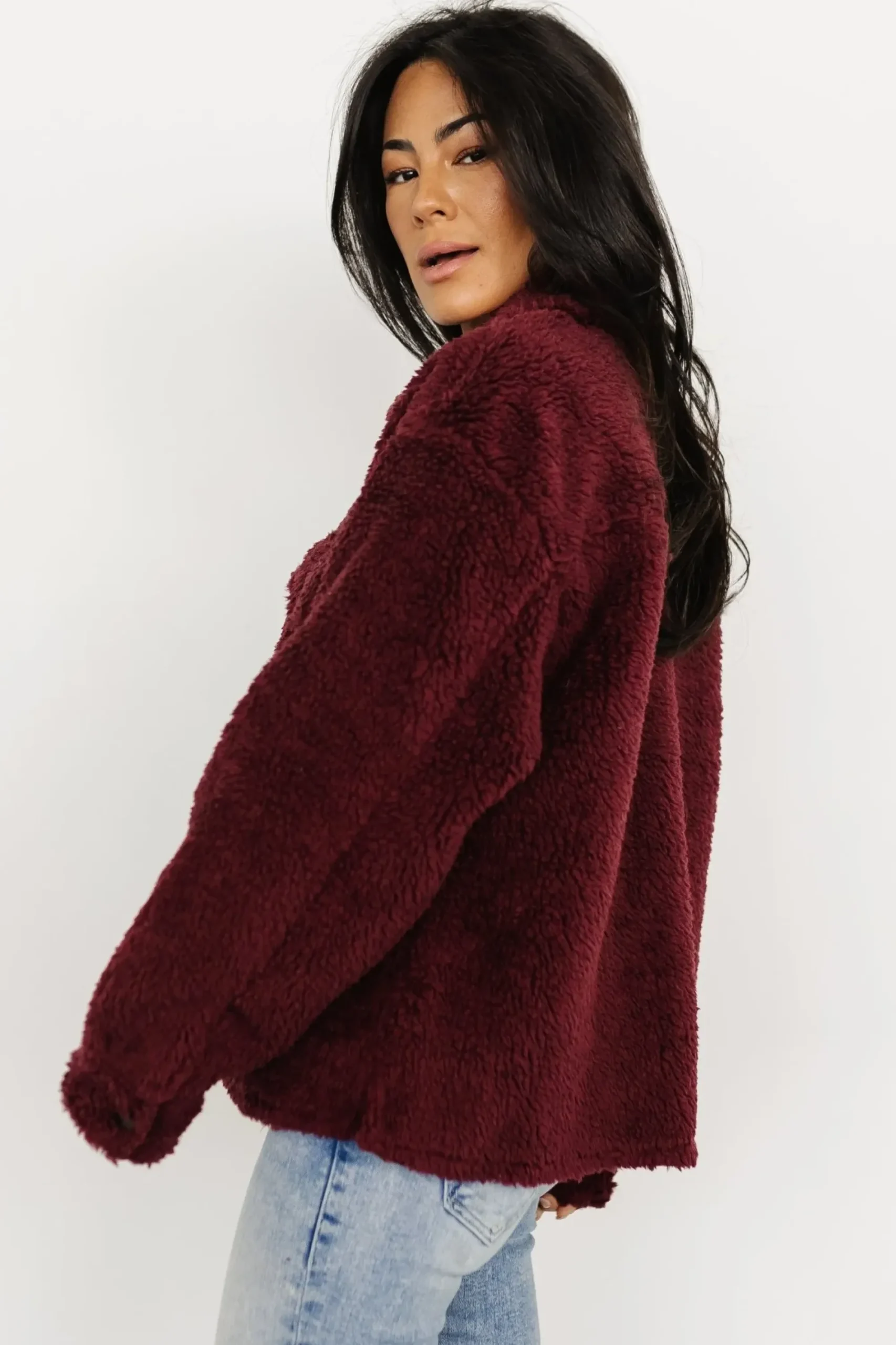 Fashion Baltic Born Midtown Sherpa Jacket | Burgundy