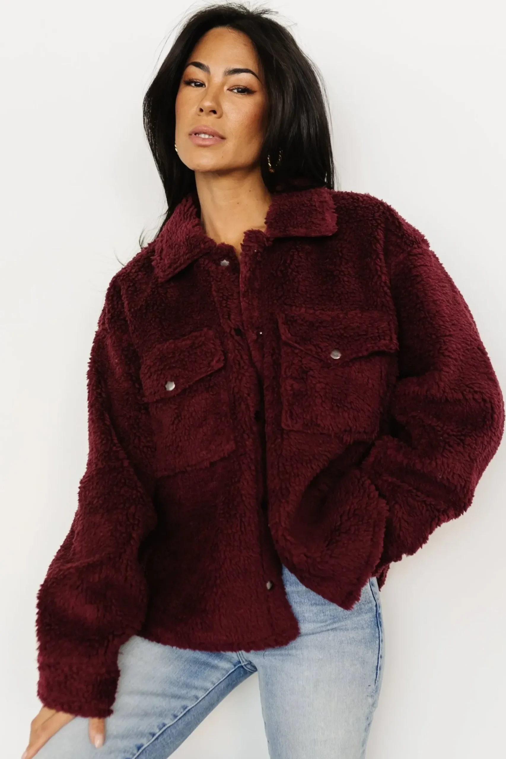 Fashion Baltic Born Midtown Sherpa Jacket | Burgundy