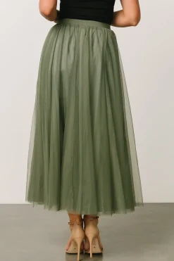 New Baltic Born Mila Tulle Skirt | Dark Sage