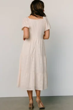 Clearance Baltic Born Mildred Embroidered Midi Dress | Vintage Cream