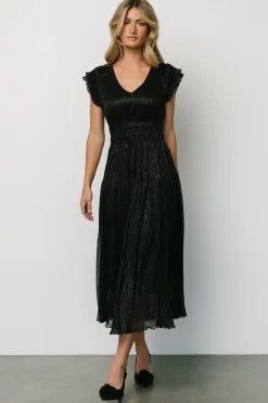 Hot Baltic Born Miley Pleated Shimmer Dress | Black