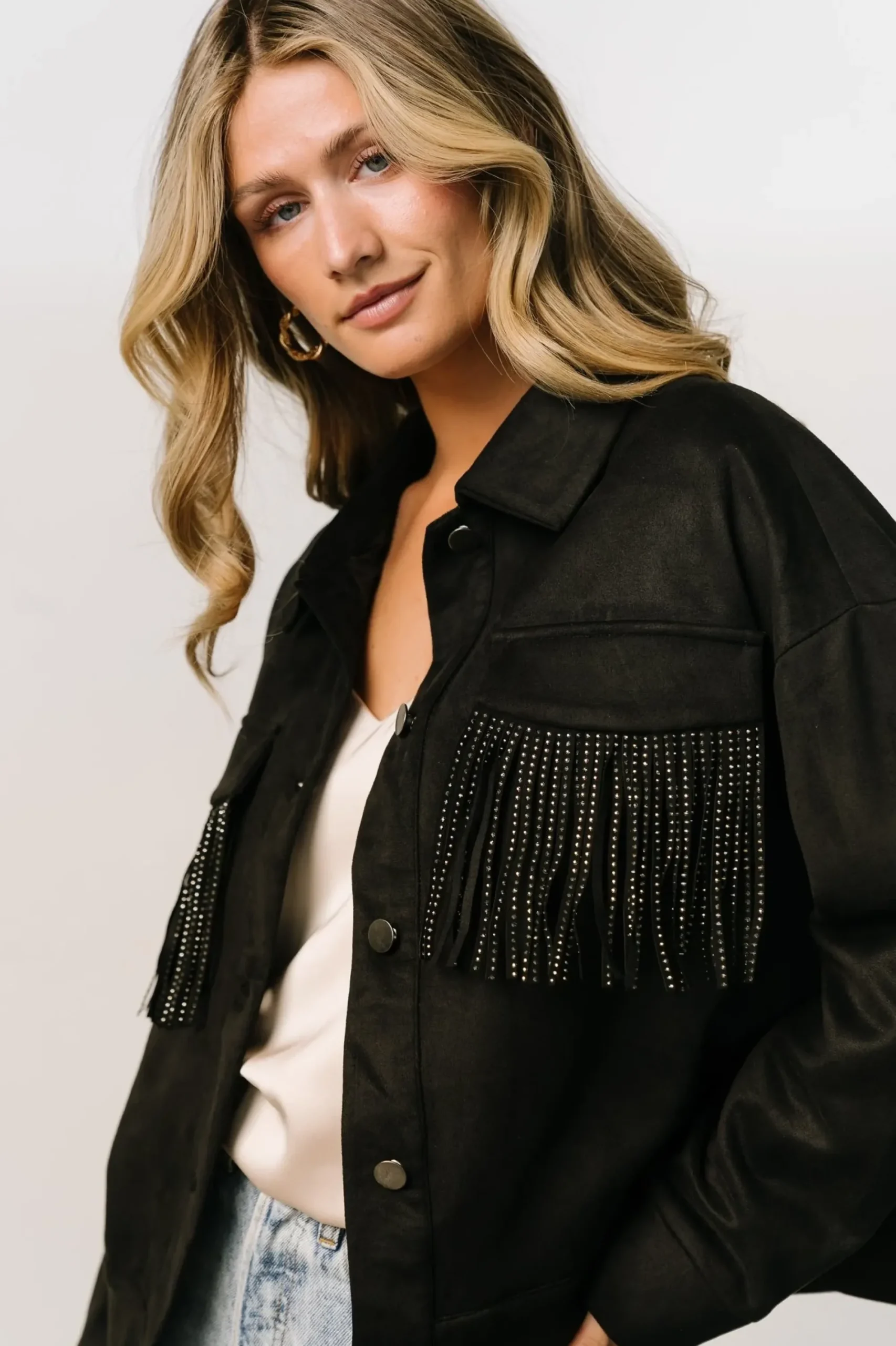 Clearance Baltic Born Mills Fringe Jacket | Black