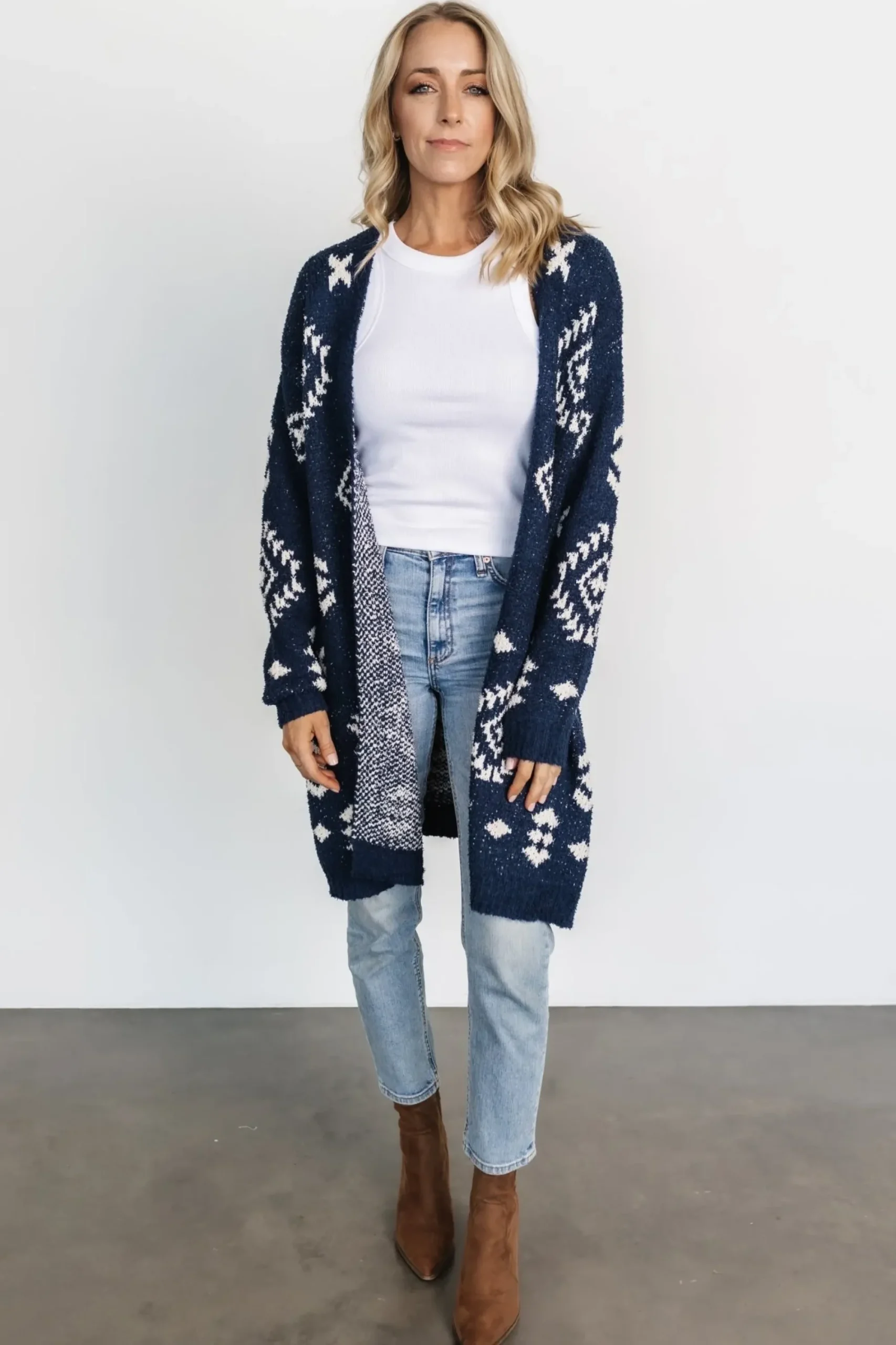 Sale Baltic Born Missoula Oversized Cardigan | Navy + Ivory
