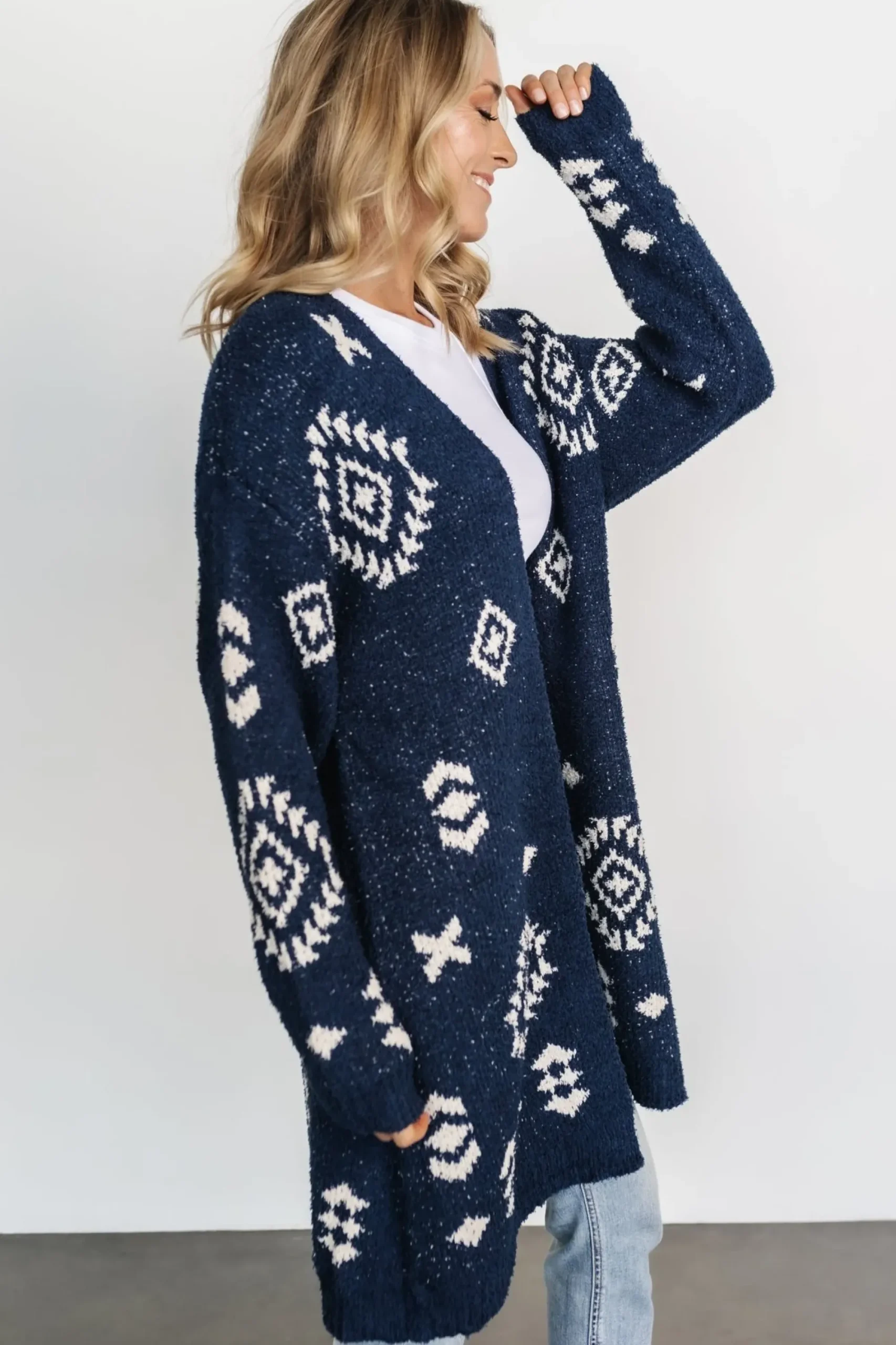Sale Baltic Born Missoula Oversized Cardigan | Navy + Ivory