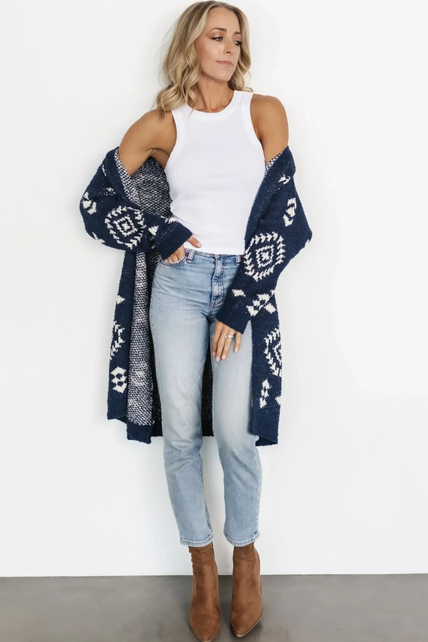 Sale Baltic Born Missoula Oversized Cardigan | Navy + Ivory