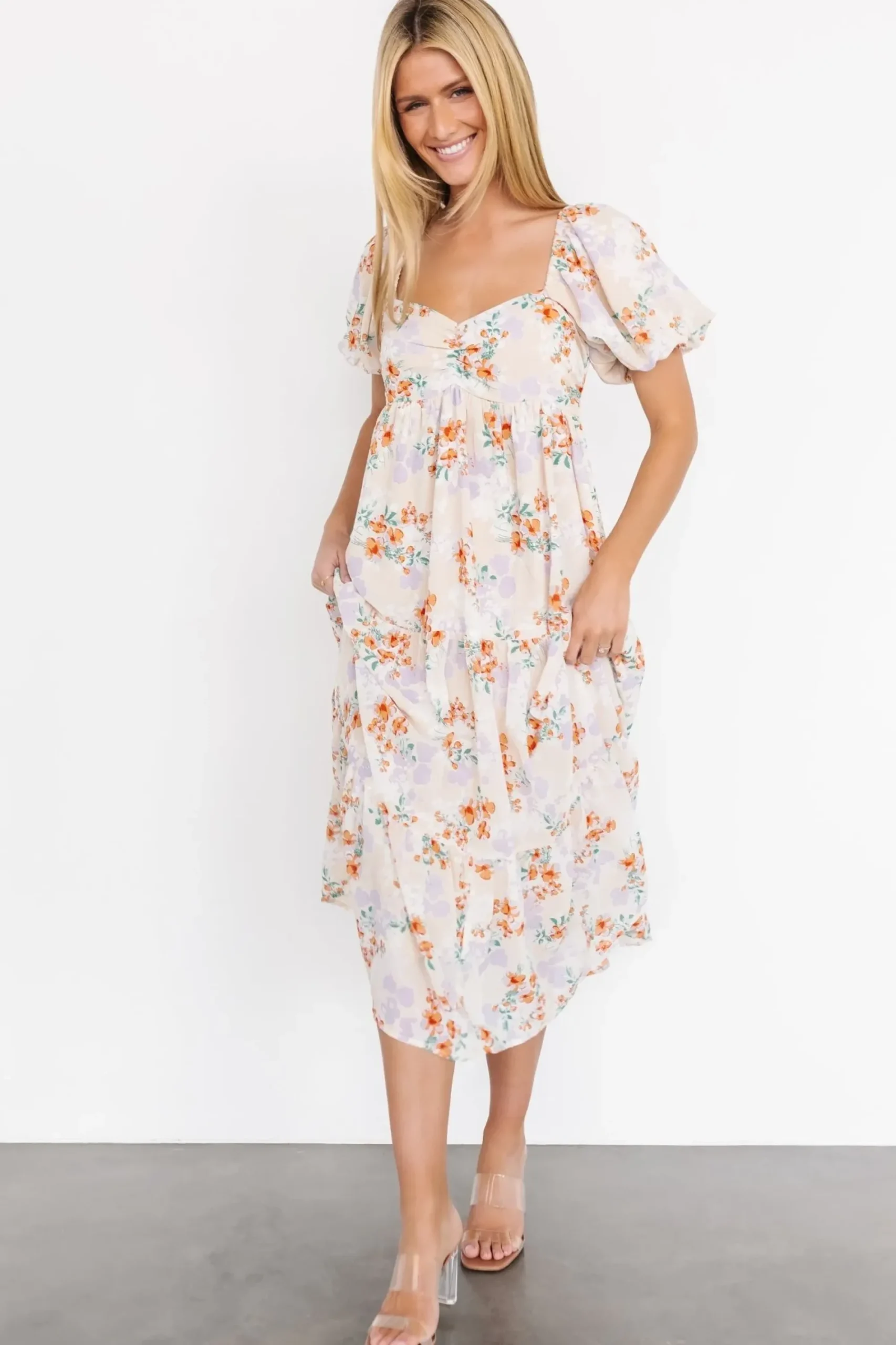 Sale Baltic Born Molly Midi Dress | Cream Floral