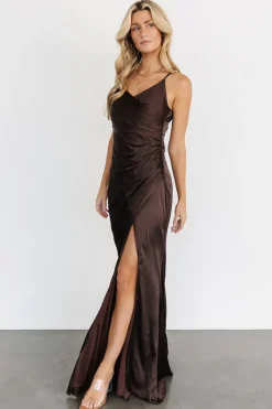 Sale Baltic Born Monet Satin Gown | Dark Brown