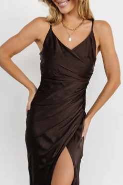 Sale Baltic Born Monet Satin Gown | Dark Brown