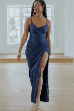 Discount Baltic Born Monet Satin Gown | Navy