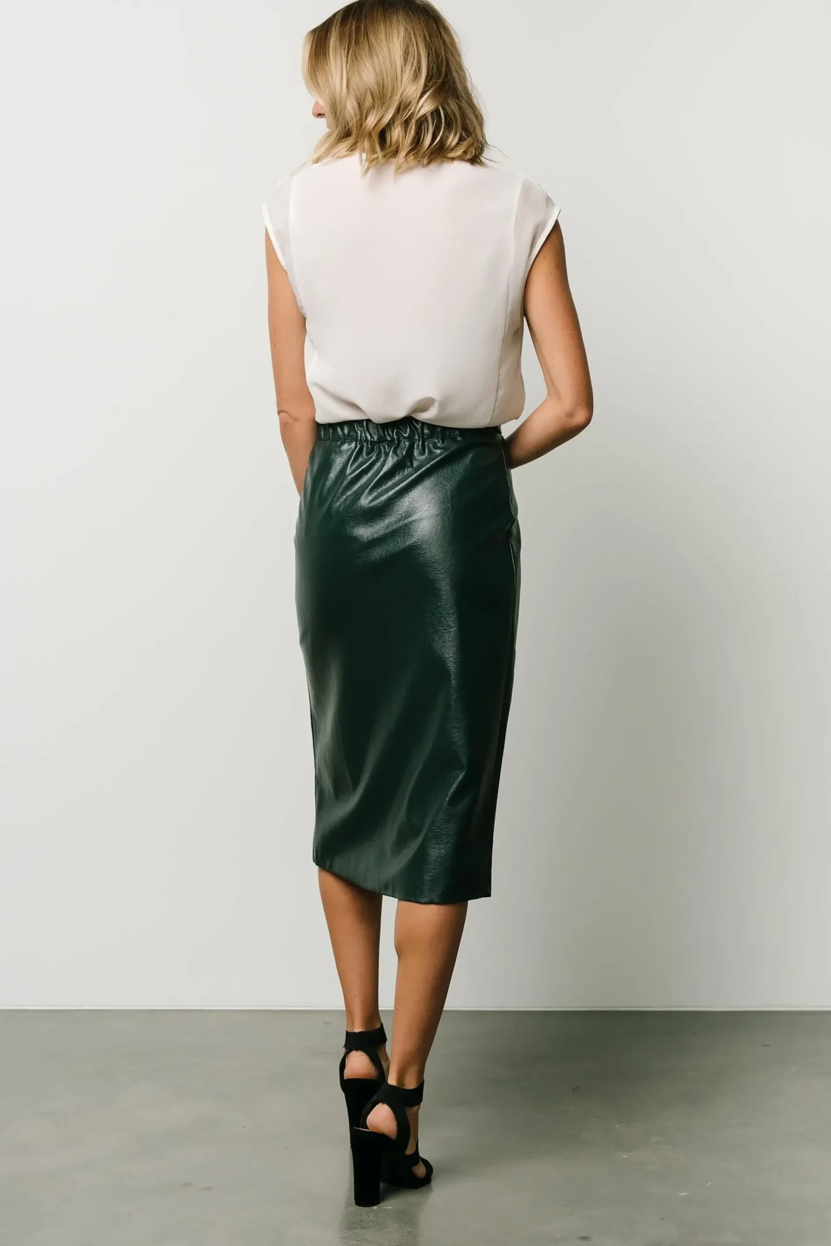 Clearance Baltic Born Montague Vegan Leather Skirt | Pine