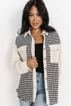 Sale Baltic Born Montreal Houndstooth Shacket | Ivory + Black
