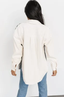 Sale Baltic Born Montreal Houndstooth Shacket | Ivory + Black