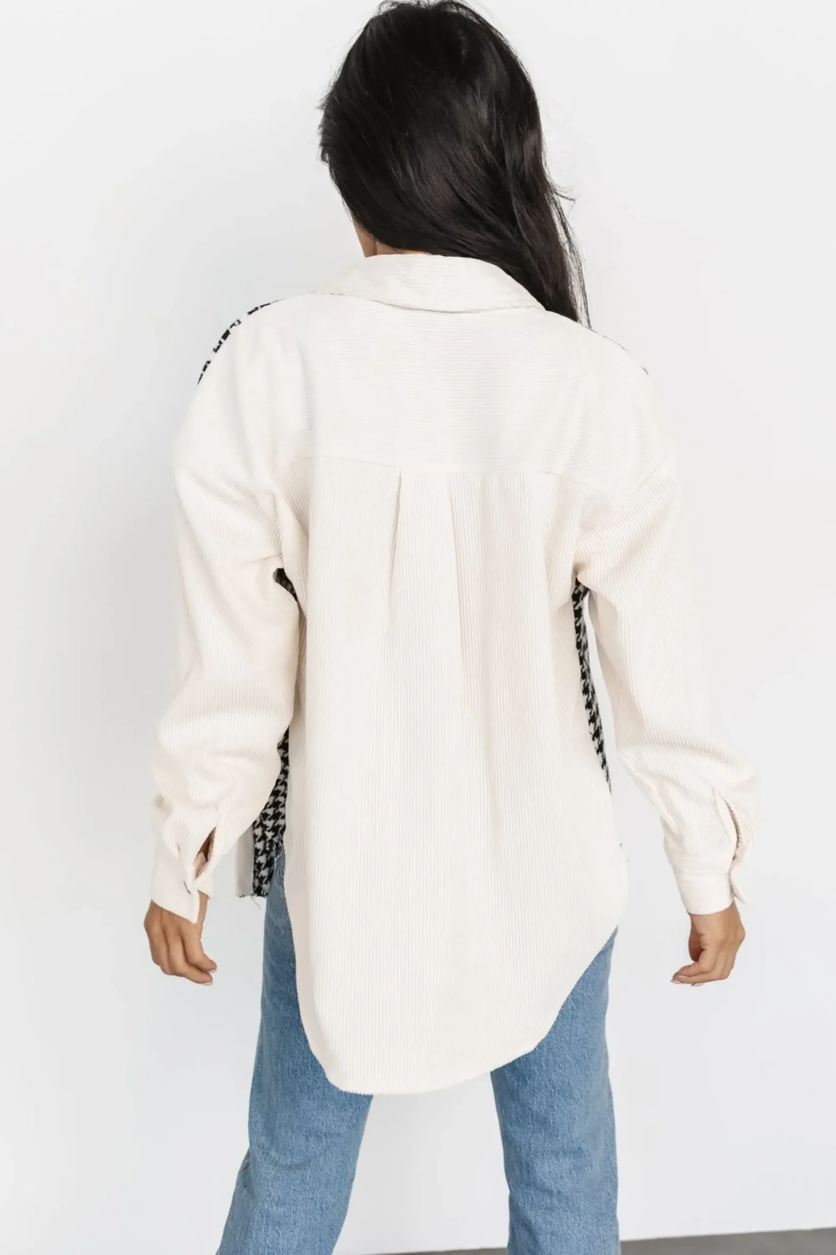 Sale Baltic Born Montreal Houndstooth Shacket | Ivory + Black