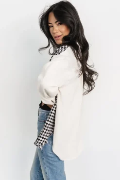 Sale Baltic Born Montreal Houndstooth Shacket | Ivory + Black