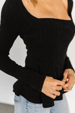 Clearance Baltic Born Murphy Square Neck Top | Black